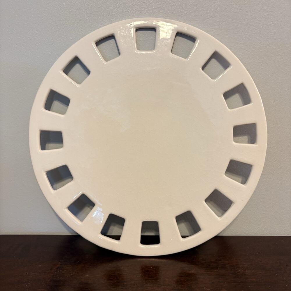 Southern Living at Home Dress Me Up Plate Round Ribbon Platter 12" White
